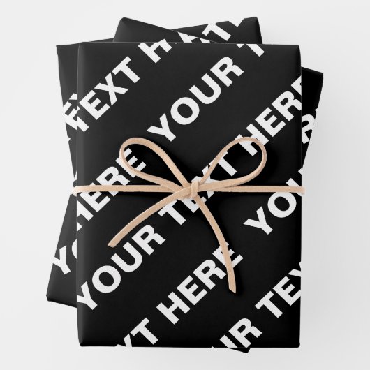 Fettformatierter bearbeitbarer Name | Einfach Schw Geschenkpapier Set (Beispiel)