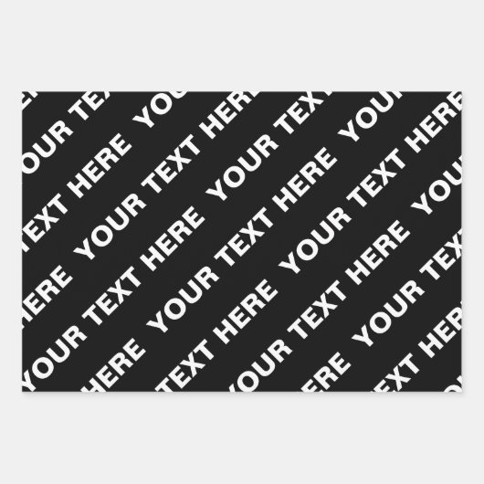 Fettformatierter bearbeitbarer Name | Einfach Schw Geschenkpapier Set (Vorderseite)