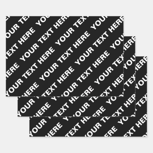 Fettformatierter bearbeitbarer Name | Einfach Schw Geschenkpapier Set (Set)