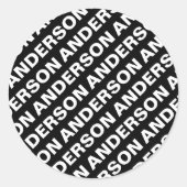 Fettformatierter bearbeitbarer Name | Einfach Schw Runder Aufkleber (Vorderseite)