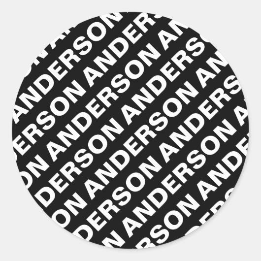 Fettformatierter bearbeitbarer Name | Einfach Schw Runder Aufkleber (Vorderseite)