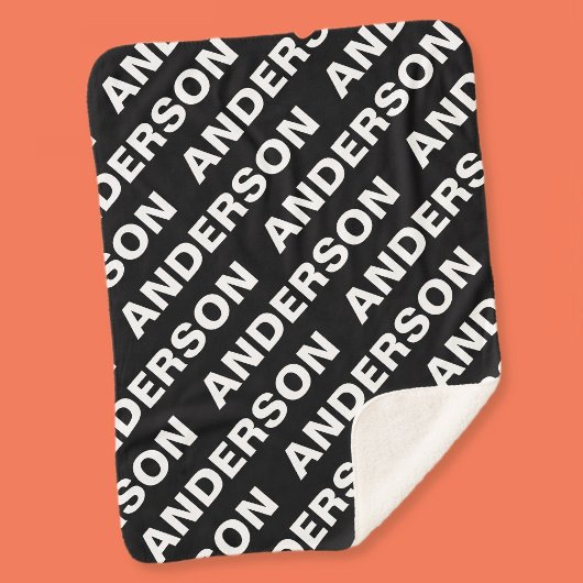 Fettformatierter bearbeitbarer Name | Einfach Schw Sherpadecke