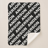 Fettformatierter bearbeitbarer Name | Einfach Schw Sherpadecke (Vorderseite)