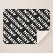 Fettformatierter bearbeitbarer Name | Einfach Schw Sherpadecke (Vorderseite (Horizontal))