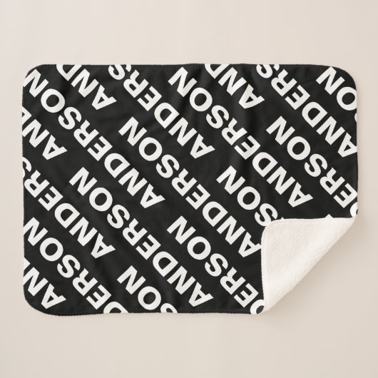 Fettformatierter bearbeitbarer Name | Einfach Schw Sherpadecke (Vorderseite (Horizontal))