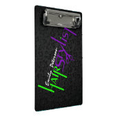 Fettformatierter Lila, grün und schwarz gestrichen Mini Klemmbrett (Schrägansicht)
