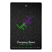 Fettformatierter Lila, grün und schwarz gestrichen Mini Klemmbrett (Rückseite)