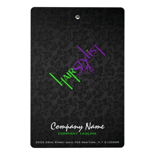 Fettformatierter Lila, grün und schwarz gestrichen Mini Klemmbrett (Rückseite)