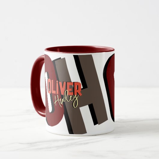 Fettformatierter Name mit Shadow Tasse (Vorderseite Links)