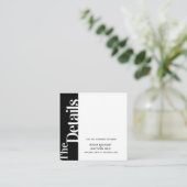 Fettformatierter Seitentext Schwarz-weiße Vierecka Begleitkarte (Stehend Vorderseite)