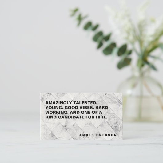 Fettformatierter Text | Marmorfliesen Visitenkarte (Stehend Vorderseite)