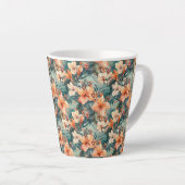 Fettformatierter tropischer Hibiskus Print Keramik Milchtasse (Rechte Ecke)