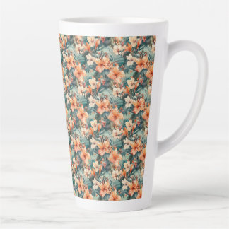 Fettformatierter tropischer Hibiskus Print Keramik Milchtasse
