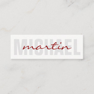Fettformatierter und kursiver Text (rot) Mini Visitenkarte