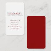 Fettformatierter und kursiver Text (rot) Visitenkarte (Vorne/Hinten)