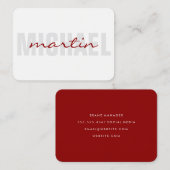Fettformatierter und kursiver Text (rot) Visitenkarte (Vorne/Hinten)