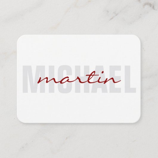 Fettformatierter und kursiver Text (rot) Visitenkarte (Vorderseite)