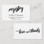 Fettformatiertes Handschriftzeichen auf Hochzeitsr Begleitkarte (Vorne/Hinten)