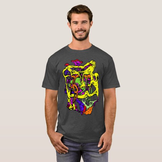 Fettformatiertes Surreal Abstract Design in mehrer T-Shirt (Vorne ganz)