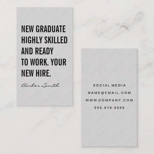 Fettformatierung, graue Textur Visitenkarte (Vorne/Hinten)