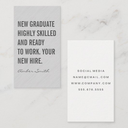 Fettformatierung, graue Textur Visitenkarte (Vorne/Hinten)