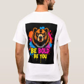 Fettformatige Bärendarstellung mit inspirierendem  T-Shirt (Rückseite)