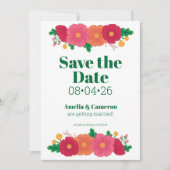 Fettformatige Blooms Wedding Save the Date (Vorderseite)