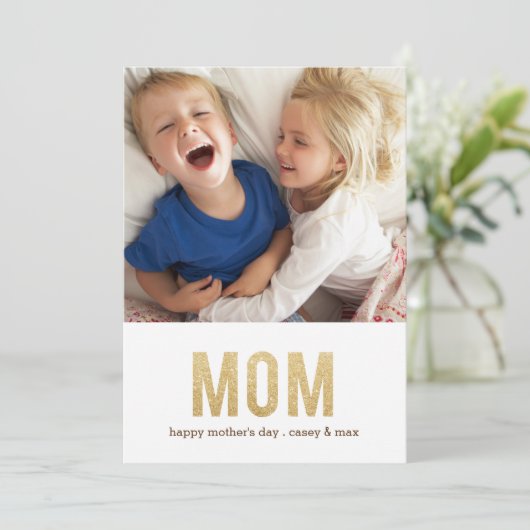 Fettformatige Briefe Muttertag Fotokarte Karte (Stehend Vorderseite)