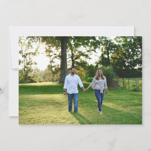 Fettformatige Datumsangabe Grün Weiß Simplistische Save The Date (Rückseite)