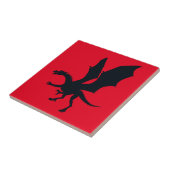 Fettformatige Fantasy Illustration Black Dragon Si Fliese (Seite)