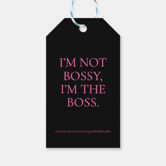 Fettformatige Geschenkmarke für sie, Custom Boss B Geschenkanhänger (Vorderseite)