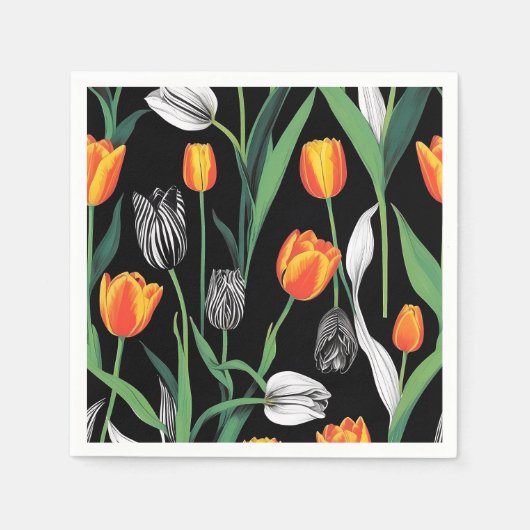 Fettformatige künstlerische Tulips Serviette (Vorderseite)
