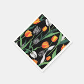 Fettformatige künstlerische Tulips Serviette (Ecke)