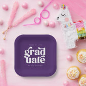 Fettformatige Lila Graduierungsparty Pappteller (Party)