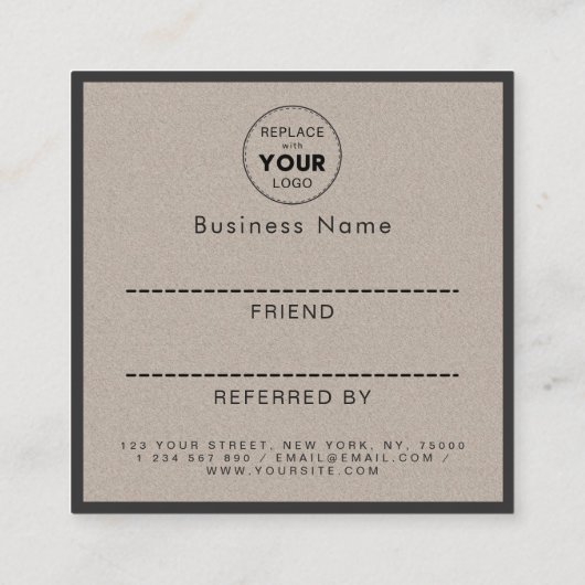 Fettformatige Papierrahmenleiste Hinzufügen Ihres Empfehlungskarte (Rückseite)