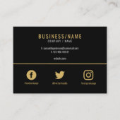 Fettformatige schwarze und goldene Visitenkarte fü (Vorderseite)