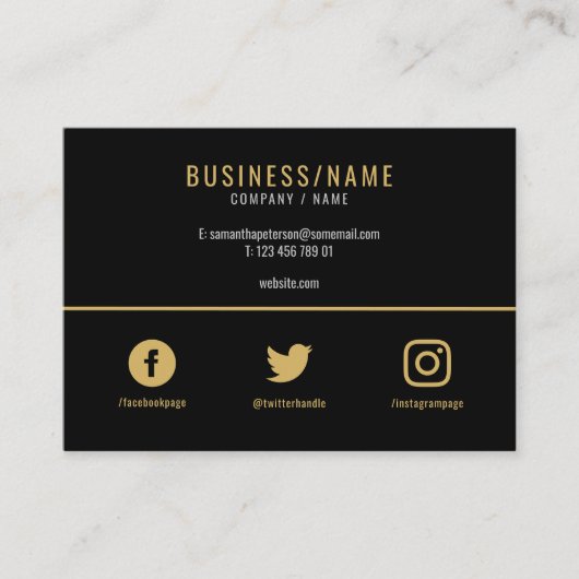 Fettformatige schwarze und goldene Visitenkarte fü (Vorderseite)