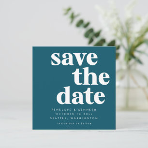 Fettformatige Typografie Aquamarine Moderne Hochze Save The Date