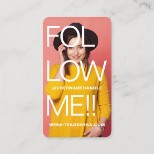 Fettformatige Typografie Folgen Sie mir Social Med Visitenkarte