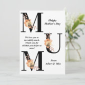 Fettformatige Typografie-Mama Floral Happy Mother' (Stehend Vorderseite)