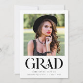 Fettformatige Typografy Foto Graduation Party Einladung (Rückseite)