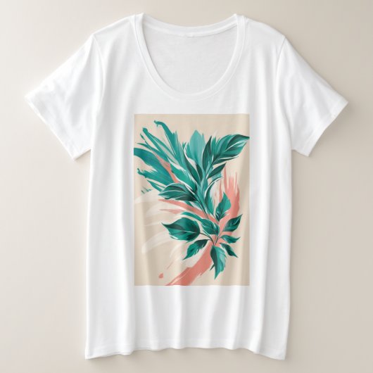 Fettformatige, übergroße Blumendrucke Große Größe T-Shirt (Design vorne)