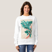 Fettformatige, übergroße Blumendrucke Sweatshirt (Vorne ganz)