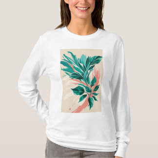 Fettformatige, übergroße Blumendrucke T-Shirt