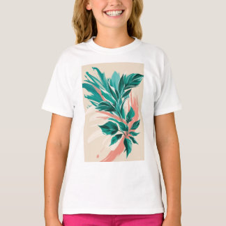 Fettformatige, übergroße Blumendrucke T-Shirt