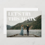 Fettformatige und abgestandene Typografie Rettete  Ankündigungspostkarte (Vorne/Hinten)