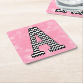 Fettformatiger Zickzack Buchstabe A für Bubblegum  Rechteckiger Pappuntersetzer (angewinkelt)