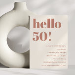 Fettformatik Terracotta Moderne 50. Geburtstag Einladung<br><div class="desc">Fette Typografie Moderne 50. Geburtstagsparty Einladung in Terracotta und Elfenbeinküste</div>
