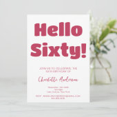 Fettformatik Viva Magenta Moderne 60. Geburtstag Einladung (Stehend Vorderseite)