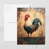 Fettgearbeitete Roster-Hühnerölmalerei Postkarte (Vorne/Hinten)